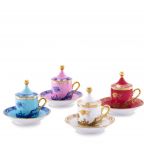 Набор из 4 - х кофейных пар с крышками 80 мл.,  ORIENTE ITALIANO MIX - IRIS - AZALEA - RUBRUM - AURUM, Ginori, 004RG00 FX4301LXGENG00123590 Набор из 4 - х кофейных пар с крышками 80 мл.,  ORIENTE ITALIANO MIX - IRIS - AZALEA - RUBRUM - AURUM, Ginori, 004RG00 FX4301LXGENG00123590