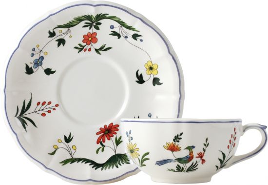 Чашка с блюдцем для завтрака 300  мл,,  , Д  18 см,, "Райские птицы" OISEAUX DE PARADIS Чашка с блюдцем для завтрака 300  мл,,  , Д  18 см,, "Райские птицы" OISEAUX DE PARADIS