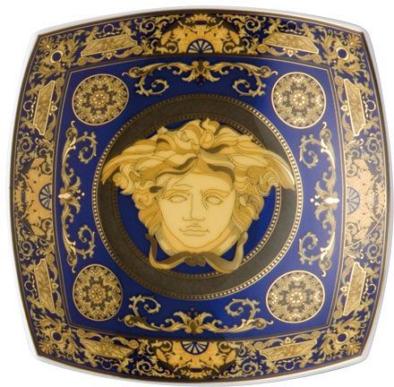 Блюдо квадратное 14 см.,  Versace MEDUSA BLAU арт. 12116-409620-25814 Блюдо квадратное 14 см.,  Versace MEDUSA BLAU арт. 12116-409620-25814