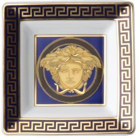 Пиала квадратная 8 см.,  Versace MEDUSA BLAU арт. 14085-409620-25808 Пиала квадратная 8 см.,  Versace MEDUSA BLAU арт. 14085-409620-25808