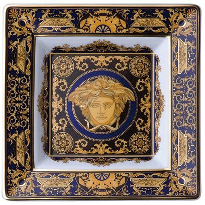 Блюдо квадратное 14 см.,  Versace MEDUSA BLAU арт. 14085-409620-25814 Блюдо квадратное 14 см.,  Versace MEDUSA BLAU арт. 14085-409620-25814