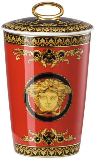 Свеча в фарфоровой колбе с крышкой   Versace MEDUSA арт. 14402-409605-24868