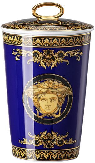 Свеча в фарфоровой колбе с крышкой   Versace MEDUSA BLAU арт. 14402-409620-24868 Свеча в фарфоровой колбе с крышкой   Versace MEDUSA BLAU арт. 14402-409620-24868