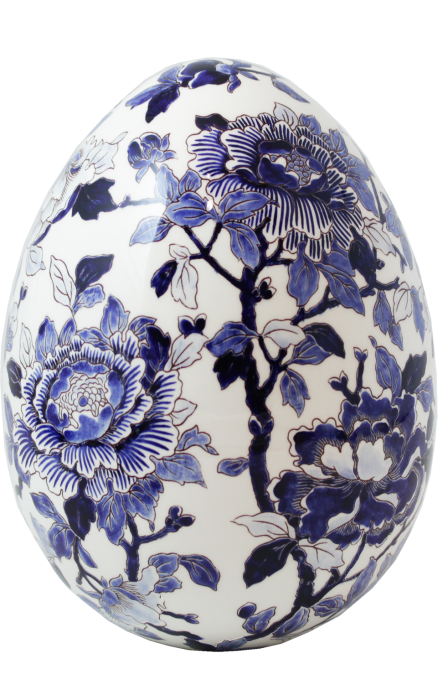 ЯЙЦО, GIEN, PIVOINES BLEUES, H 24,8 cm ЯЙЦО, GIEN, PIVOINES BLEUES, H 24,8 cm