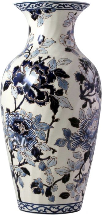 ВАЗА В ЯПОНСКОМ СТИЛЕ , GIEN, PIVOINES BLEUES, H 26 cm ВАЗА В ЯПОНСКОМ СТИЛЕ , GIEN, PIVOINES BLEUES, H 26 cm