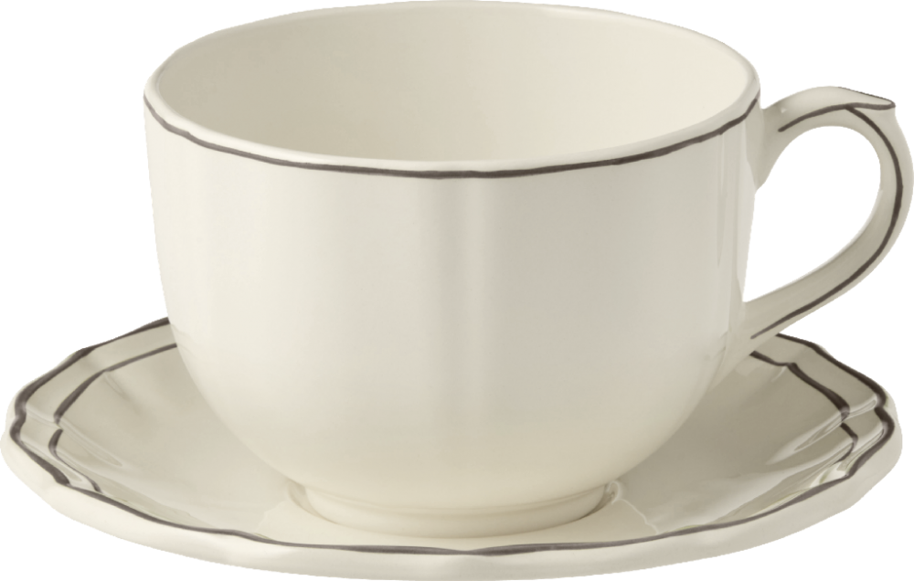 Чашка с блюдцем  500 мл., Д18,5 см., FILET TAUPE, GIEN, 16921PTJ26