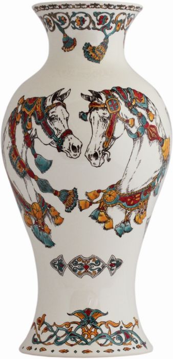 Ваза в японском стиле Лошади ветра, В 48 см,, Д 23 см,, арт,1771CPJA00 ,CHEVAUX DU VENT, GIEN Ваза в японском стиле Лошади ветра, В 48 см,, Д 23 см,, арт,1771CPJA00 ,CHEVAUX DU VENT, GIEN