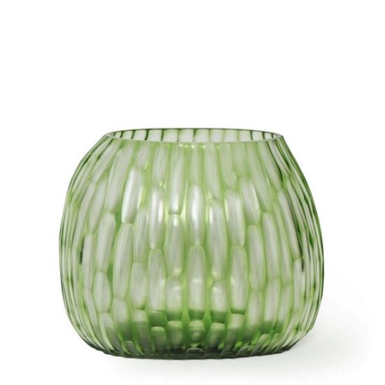 Ваза Guaxs CLEMENTE ROUND,clear/green, 20см.,,арт.:: 1777CLGN