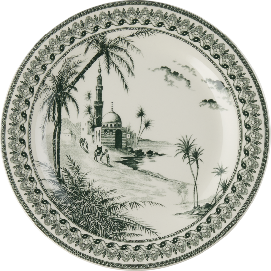 Набор 4-шт Тарелка для хлеба / канапэ Восточный пейзаж LES DEPAREILLEES VERT, Д  16,5 см,, GIEN
