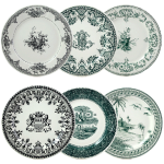 Тарелка  обеденная Ассорти с разным рисунком набор 6 ШТ.., LES DEPAREILLEES VERT, Д  27,3 см,, GIEN Тарелка  обеденная Ассорти с разным рисунком набор 6 ШТ.., LES DEPAREILLEES VERT, Д  27,3 см,, GIEN