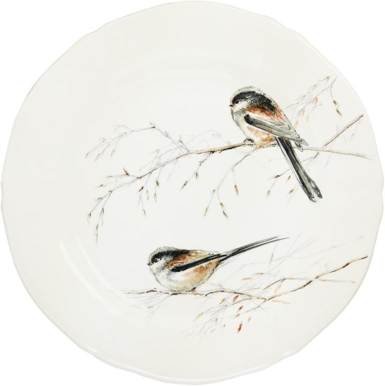 Тарелка десертная LONG TAILED TIT, LES OISEAUX DE LA FORET, Д 23,2 cm GIEN