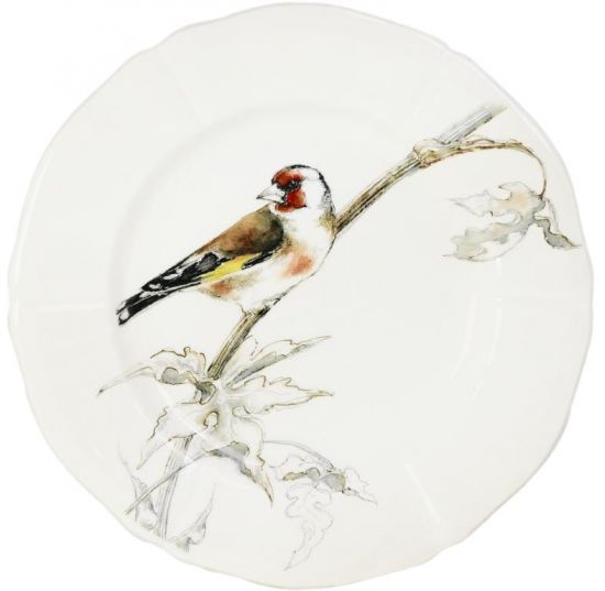 Тарелка для закусок GOLDFINCH, LES OISEAUX DE LA FORET,  16,3 cm GIEN Тарелка для закусок GOLDFINCH, LES OISEAUX DE LA FORET,  16,3 cm GIEN
