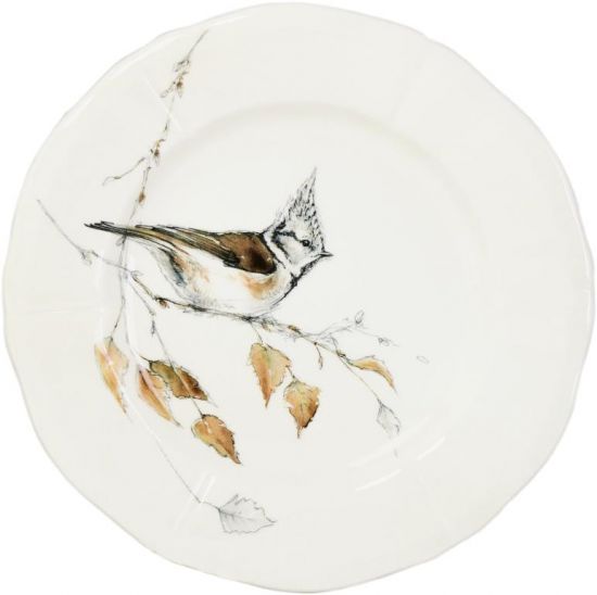 Тарелка для закусок GREAT TIT, LES OISEAUX DE LA FORET,  16,3 cm GIEN Тарелка для закусок GREAT TIT, LES OISEAUX DE LA FORET,  16,3 cm GIEN