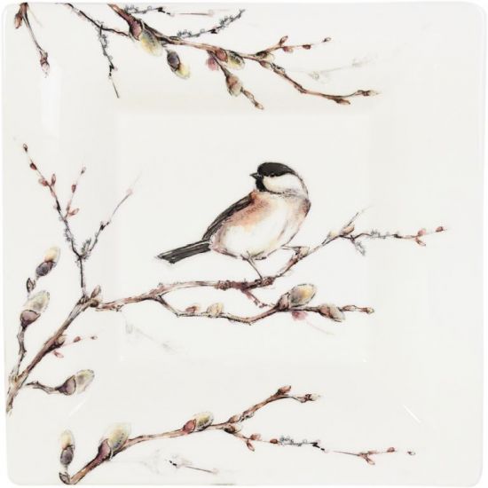 Тарелка вадратная конфетница LES OISEAUX DE LA FORET, 17 X 17 cm GIEN
