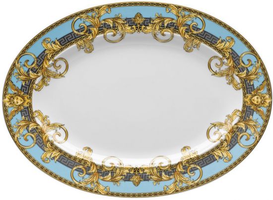 Блюдо овальное 34 см.,  Versace PRESTIGE GALA BLEU арт. 19325-403638-12734 Блюдо овальное 34 см.,  Versace PRESTIGE GALA BLEU арт. 19325-403638-12734