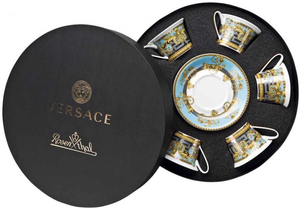 Набор чашек с блюдцами  6 шт 200 мл., Versace PRESTIGE GALA BLEU арт. 19325-403638-29253