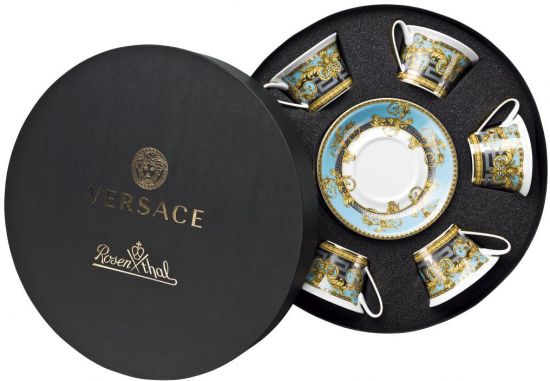 Набор чашек с блюдцами  6 шт 200 мл., Versace PRESTIGE GALA BLEU арт. 19325-403638-29253 Набор чашек с блюдцами  6 шт 200 мл., Versace PRESTIGE GALA BLEU арт. 19325-403638-29253