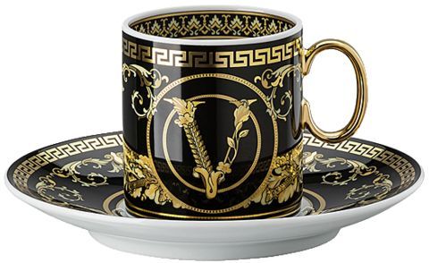 Чашка с блюдцем для эспрессо, 90 мл., Versace VIRTUS GALA арт. 19335-403729-14715 Чашка с блюдцем для эспрессо, 90 мл., Versace VIRTUS GALA арт. 19335-403729-14715