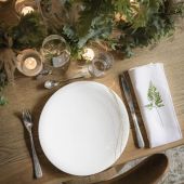 Тарелка обеденная Д 27 см., белая с золотой линией SUPERNATURE OR DEGRENNE 244121