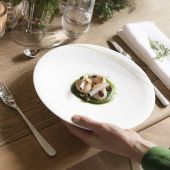 Тарелка обеденная Д 27 см., белая с золотой линией SUPERNATURE OR DEGRENNE 244121