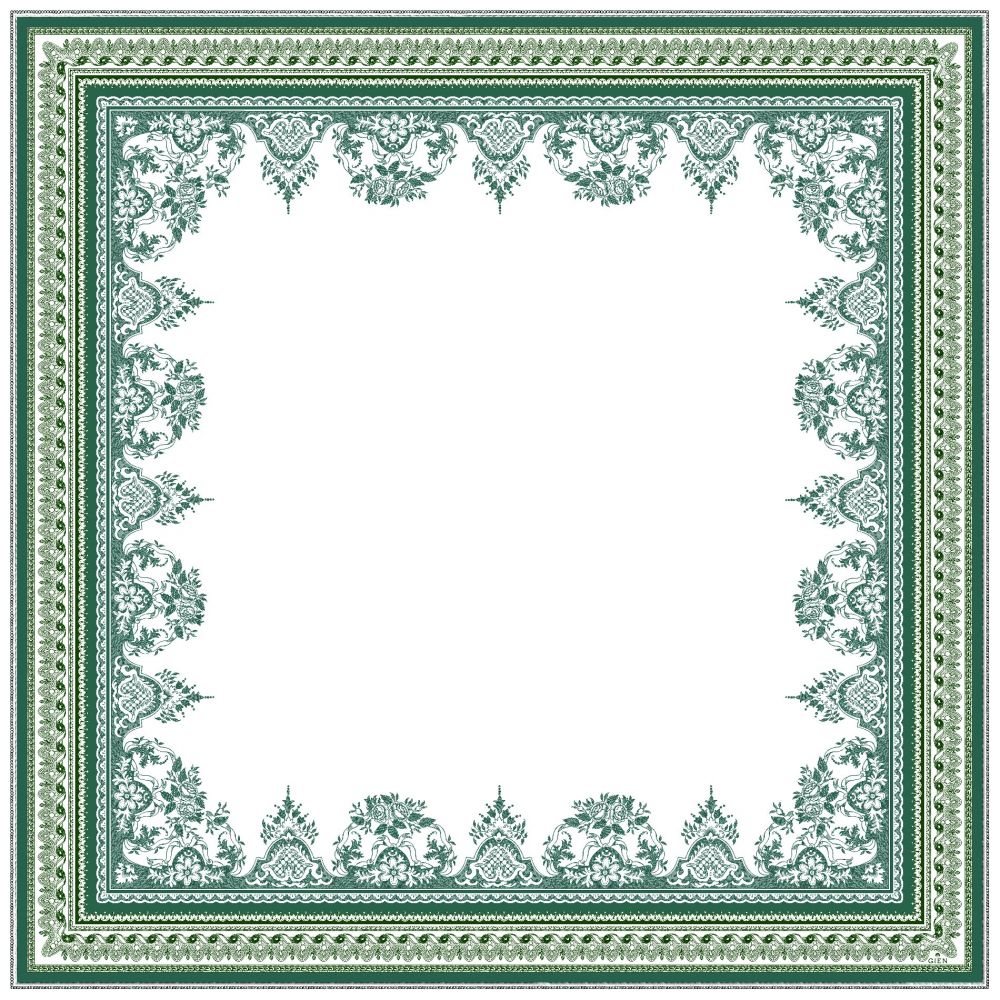 Скатерть Восточный пейзаж LES DEPAREILLEES VERT, 120 X 120 cm GIEN