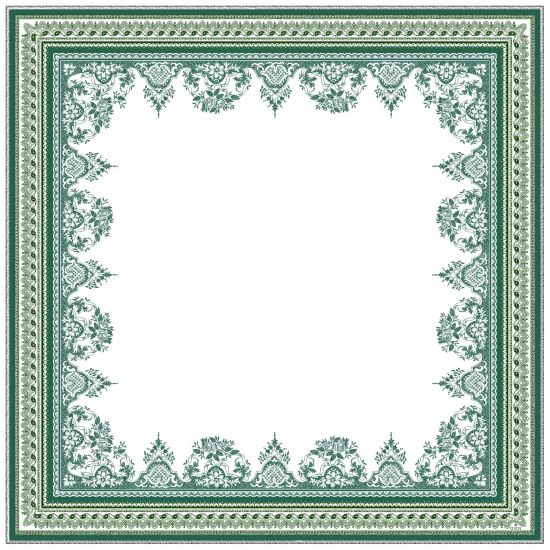 Скатерть Восточный пейзаж LES DEPAREILLEES VERT, 120 X 120 cm GIEN