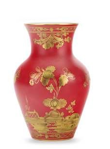 Ваза MING 25 см., красная с золотом, Oriente Italiano,  Ginori 1735, арт.: 016RG02 FG6132LX0250G00132900