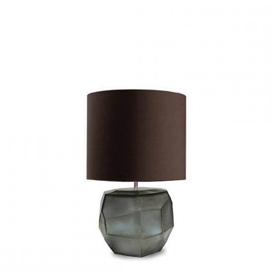НАСТОЛЬНАЯ ЛАМПА GUAXS CUBISTIC ROUND TABLELAMP, ЦВЕТ ИНДИГО(СИНИЙ)/ДЫМЧАТО-СЕРЫЙ, ЦВЕТ АБАЖУРА СЕРЫЙ 9537INGY-GR
