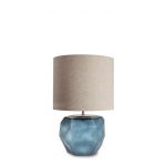 НАСТОЛЬНАЯ ЛАМПА GUAXS CUBISTIC ROUND TABLELAMP, ЦВЕТ МОРСКОЙ СИНИЙ/ИНДИГО(СИНИЙ), ЦВЕТ АБАЖУРА ЛЬНЯНОЙ 9537OBIN-LO