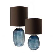 НАСТОЛЬНАЯ ЛАМПА GUAXS PATARA TALL TABLELAMP, ЦВЕТ МОРСКОЙ СИНИЙ/ИНДИГО(СИНИЙ), ЦВЕТ АБАЖУРА СЕРЫЙ 9547OBIN-GR