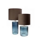 НАСТОЛЬНАЯ ЛАМПА GUAXS OMAR L TABLELAMP, ЦВЕТ МОРСКОЙ СИНИЙ/ИНДИГО(СИНИЙ), ЦВЕТ АБАЖУРА СЕРЫЙ 9549OBIN-GR