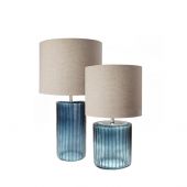 НАСТОЛЬНАЯ ЛАМПА GUAXS OMAR L TABLELAMP, ЦВЕТ МОРСКОЙ СИНИЙ/ИНДИГО(СИНИЙ), ЦВЕТ АБАЖУРА ЛЬНЯНОЙ 9549OBIN-LO