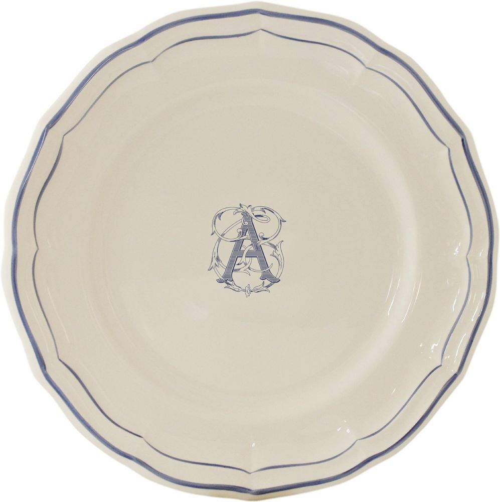 Тарелка обеденная "A", FILET MANGANESE MONOGRAMME, Д 26 cm GIEN