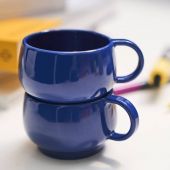 Набор Чайник на 4 чашки 700 мл., SALAM MONOCHROME BLUE и 2 кружки 250 мл., empileo синий , DEGRENNE