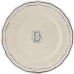 Тарелка для канапе / хлеба"D", FILET MANGANESE MONOGRAMME, Д 16,5 cm GIEN