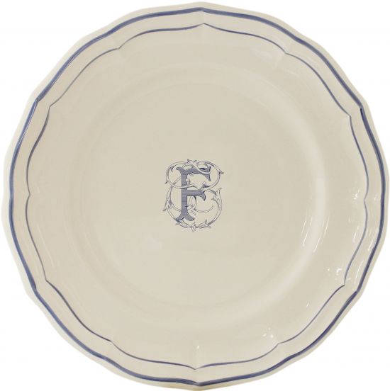 Тарелка для канапе / хлеба"F", FILET MANGANESE MONOGRAMME, Д 16,5 cm GIEN