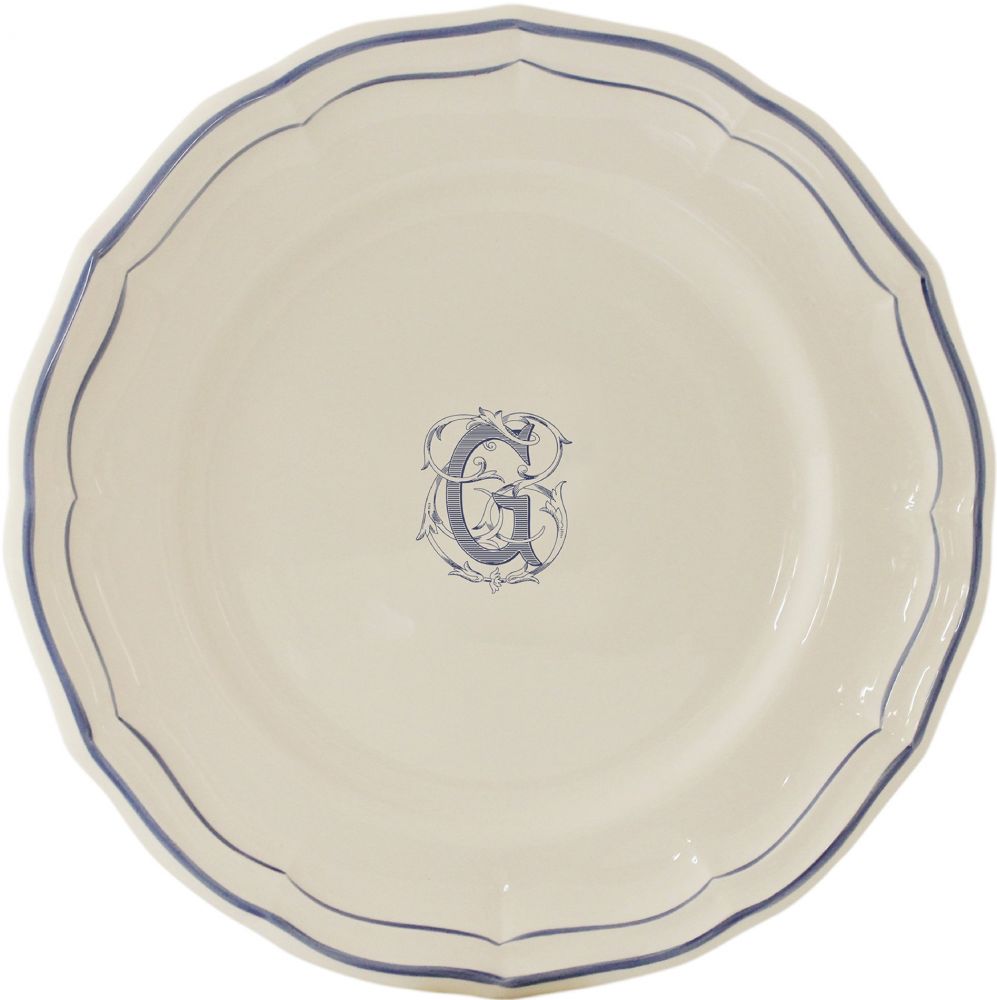 Тарелка для канапе / хлеба"G", FILET MANGANESE MONOGRAMME, Д 16,5 cm GIEN