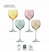 Набор бокалов для вина Polka, 400 мл, разноцветный, 4 шт., PZ09 LSA, арт.: G932-14-960 Набор бокалов для вина Polka, 400 мл, разноцветный, 4 шт., PZ09 LSA, арт.: G932-14-960