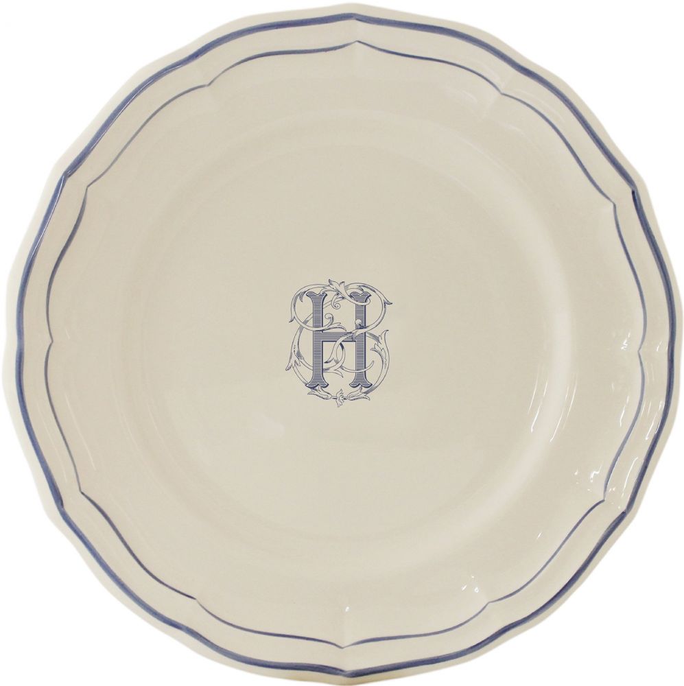 Тарелка для канапе / хлеба"H", FILET MANGANESE MONOGRAMME, Д 16,5 cm GIEN