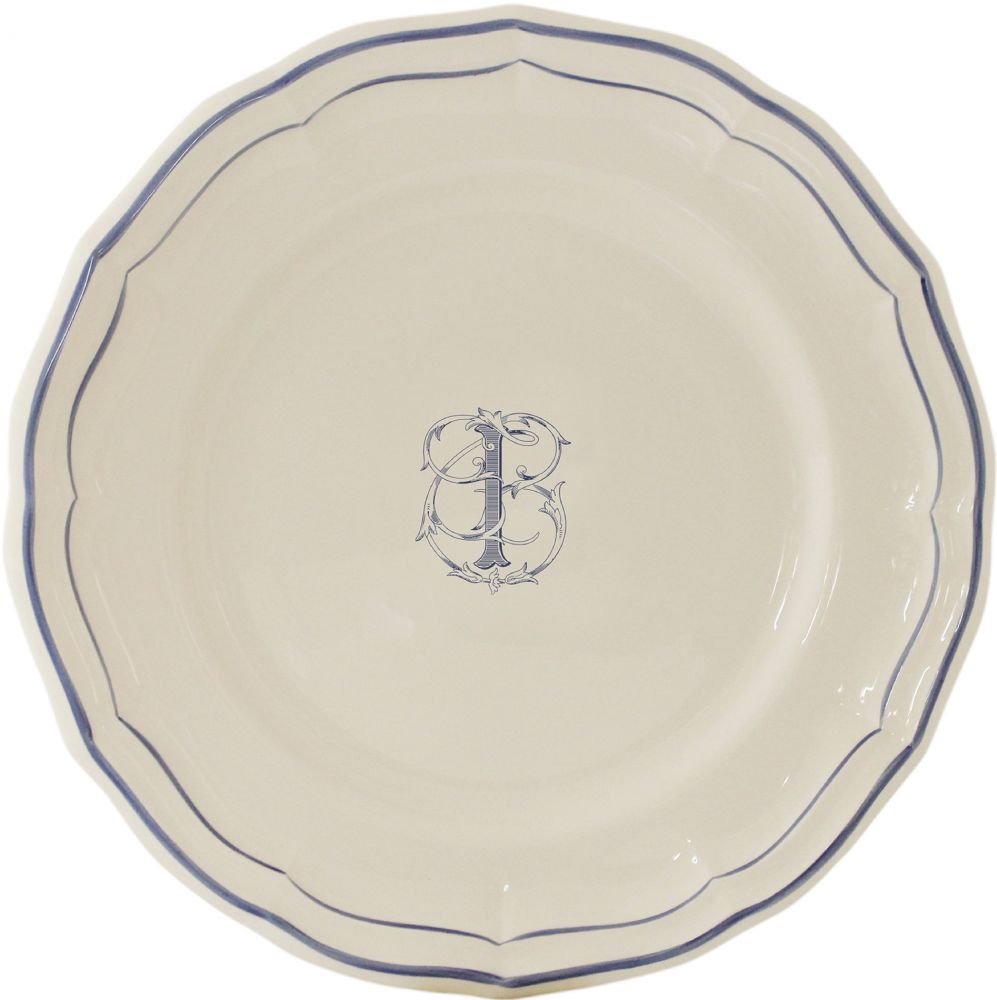 Тарелка для канапе / хлеба"I", FILET MANGANESE MONOGRAMME, Д 16,5 cm GIEN