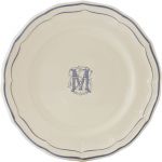 Тарелка для канапе / хлеба"M", FILET MANGANESE MONOGRAMME, Д 16,5 cm GIEN