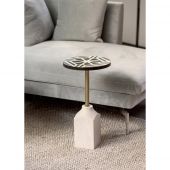 Столик приставной круглый, мрамор, латунь, ракушка Mis En Demeure, MAJ.518