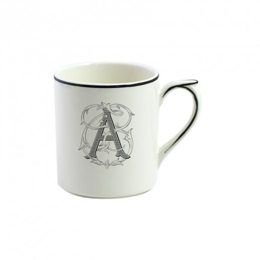 Кружка средняя  "A", FILET MANGANESE MONOGRAMME, 255 мл,- В9,5 см, GIEN