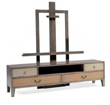 TV тумба с подставкой под телевизор из массива дуба, 175х40х47 см., ADM, OM920