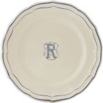 Тарелка для канапе / хлеба"R", FILET MANGANESE MONOGRAMME, Д 16,5 cm GIEN