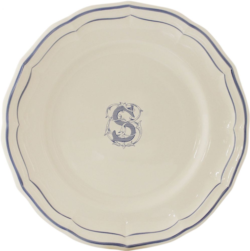Тарелка для канапе / хлеба"S", FILET MANGANESE MONOGRAMME, Д 16,5 cm GIEN