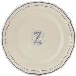 Тарелка для канапе / хлеба"Z", FILET MANGANESE MONOGRAMME, Д 16,5 cm GIEN